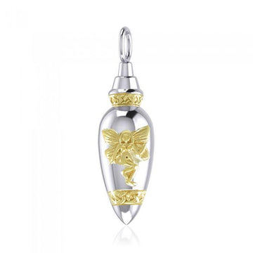 Celtic Fairy Silver and Gold Bottle Pendant MPD4061 - Jewelry